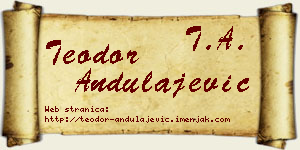Teodor Andulajević vizit kartica